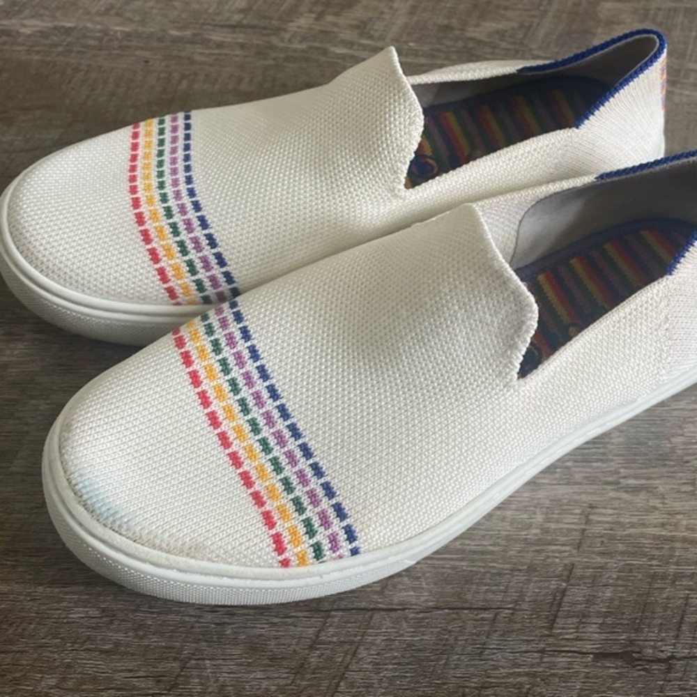 Rothy’s Rainbow cream girls shoes, Size 4
